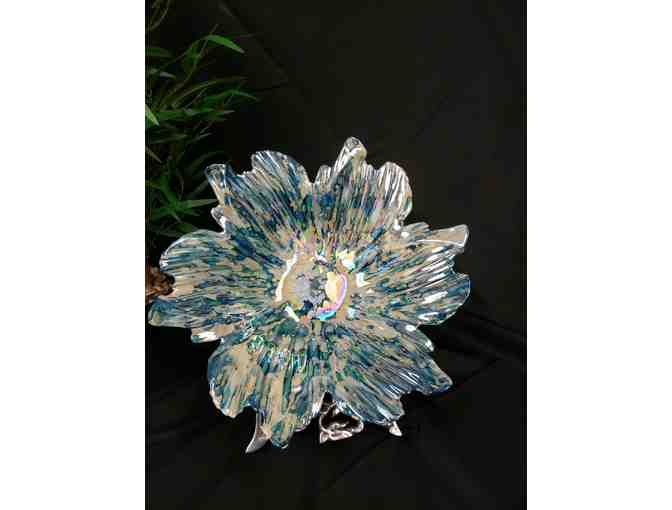 Decorative Blue Glass Plate