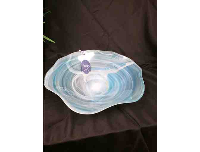 Turquoise Frosted Alabaster Glass Bowl