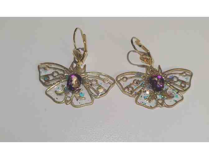 Sparkly Moth Earrings