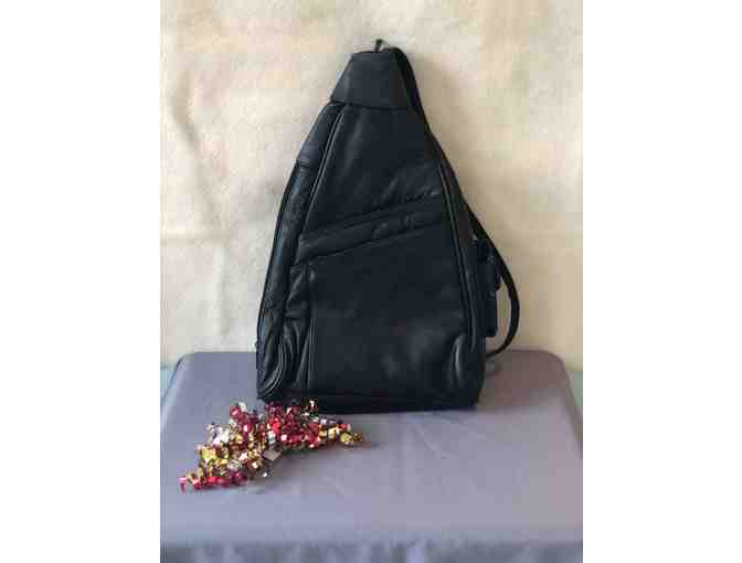 Black Leather Purse/Back Pack