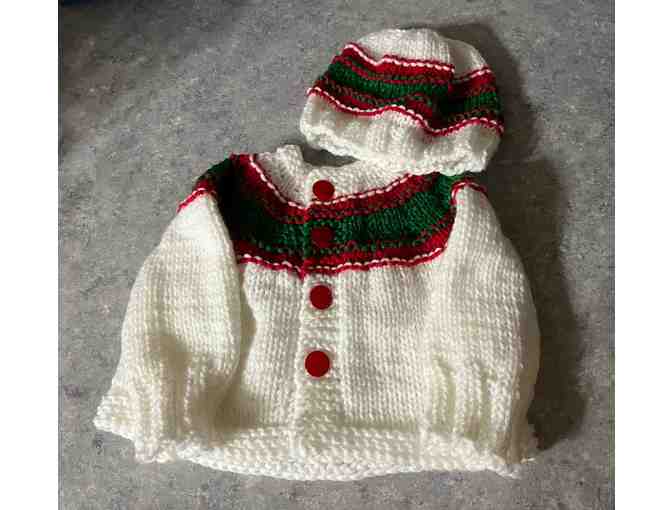 Hand Knitted Baby Sweater and Hat Size 6 months - Photo 1