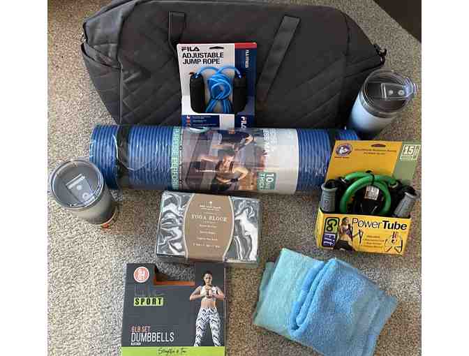 Time to Exercise - Yoga Mat, Dumbbells, Jump Rope, Bag & More!