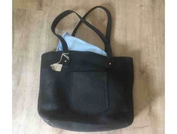 Black Leather Tote Bag Handmade