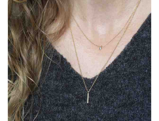 14k Yellow Gold Bar Necklace