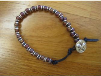 Knit and Pearls - 1 Leather Wrap Bracelet