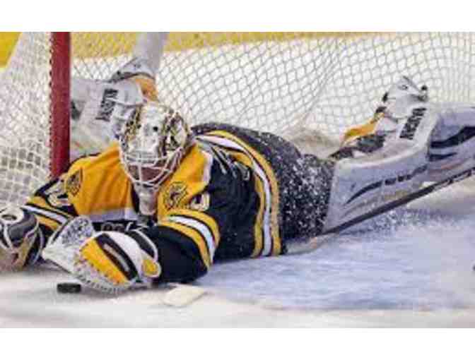 Chad Johnson Autographed Bruins Hockey Puck