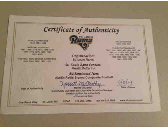 St Louis Rams - #18 Austin Pettis Signed Official Composite Football