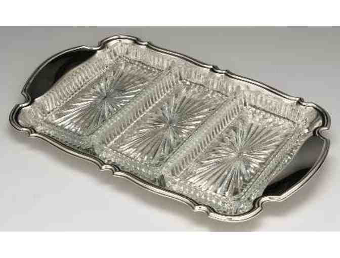 Oneida Chippendale Relish Tray with Glass Liners