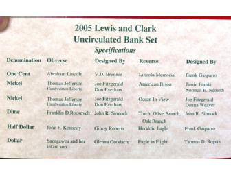 2005 Lewis and Clark Uncirculated Mint Proof Bank Set.