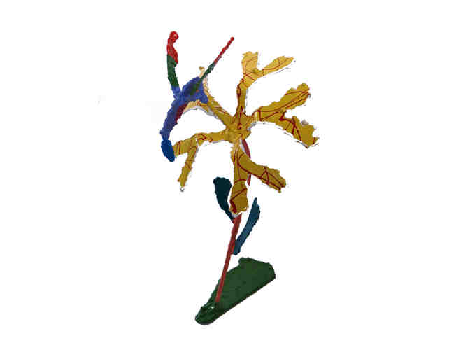 Colorful Hummingbird and Flower Sculpture from Square Circle Gallery