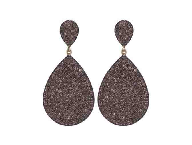 Lera Jewels Black Pave Diamond Earrings
