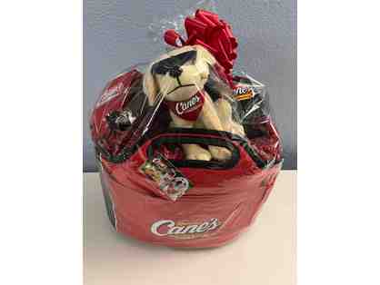 Raising Cane's Gift Basket including gift certificates and merchandise