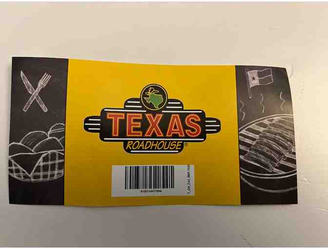 Texas Roadhouse Dinner for 2 certificate with gift basket