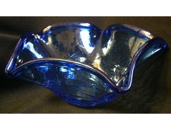 Small Crackled Star Bowl created by Blenko Glass Company