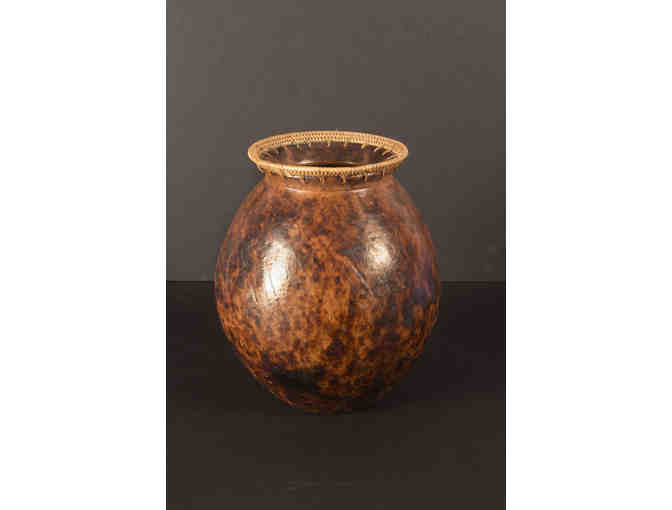Clay Vase with Wicker Top