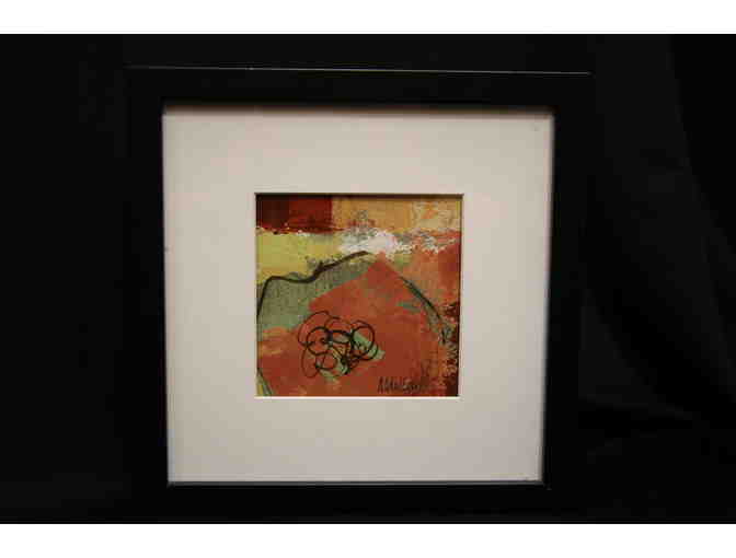 Untitled framed & matted abstract artwork