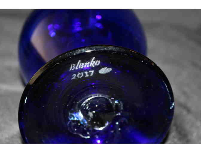 Blenko Cobalt 2017 Footed Vase