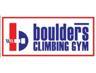 One family pass to Boulders Climbing Gym