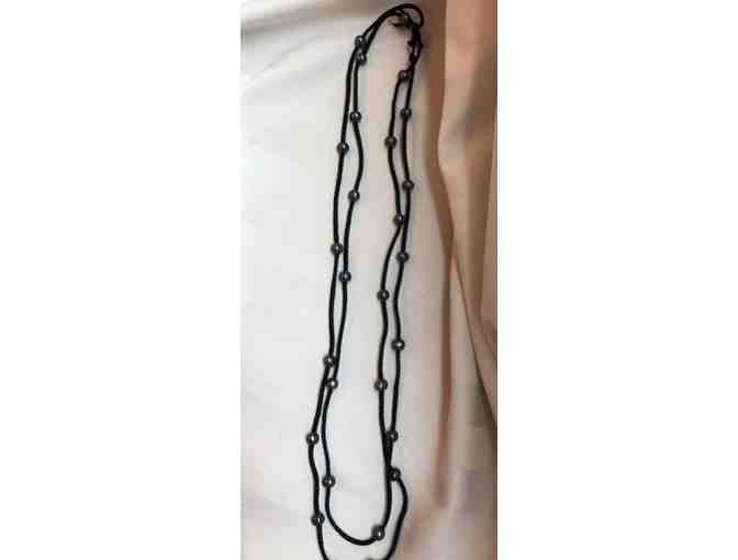 ALMBijoux: Black Suede & Tahitian Grey Pearl Combination Wrap Bracelet/Necklace