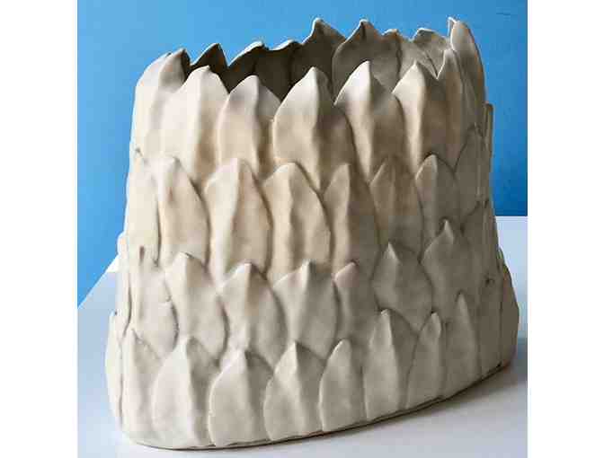Linda Nagaoka: Handbuilt Stoneware & Glaze 'Corolla Vase', Measures 4'D x 6'W x 7'H