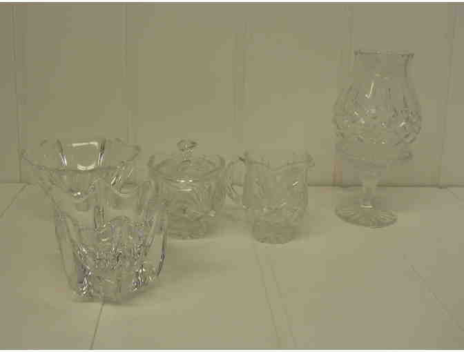 Set of Clear Crystal Glass Dishes