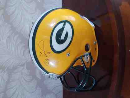 Game-Worn, Autographed Brett Favre Green Bay Packers Helmet