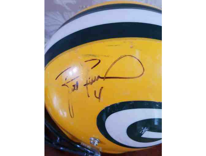 Game-Worn, Autographed Brett Favre Green Bay Packers Helmet
