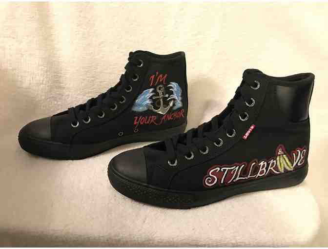 Stillbrave hand painted Levis High tops mens size 8