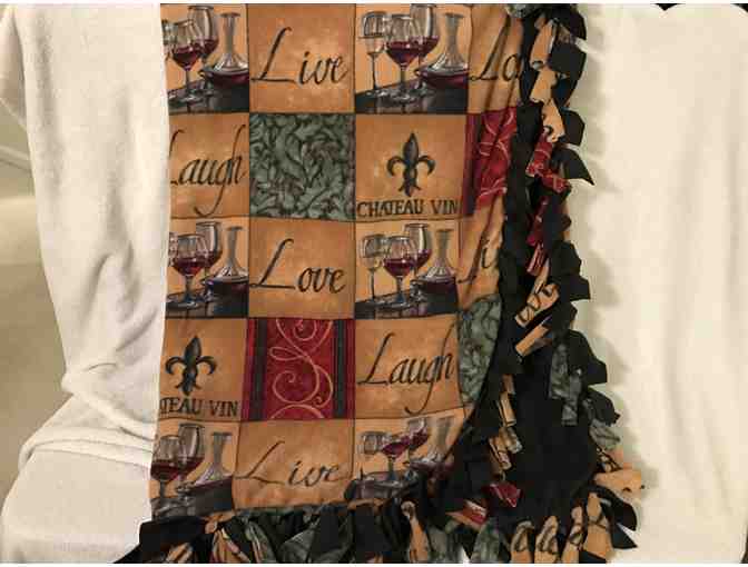 Romantic Wine Basket & Handmade 'Knots of Love' wine lovers blanket