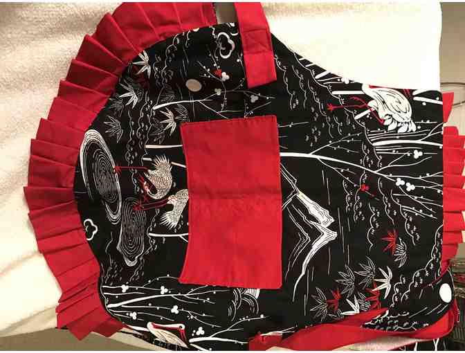 Baking with Kate and Handmade reversible red and black apron