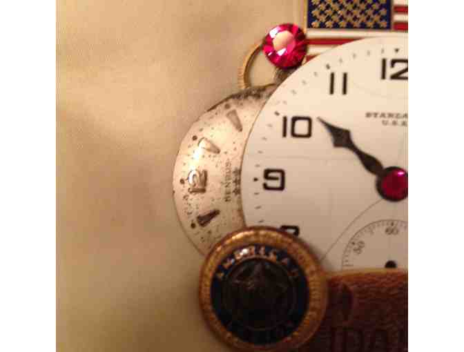 Americana Patriotic Pin! Whimsical Vintage Piece for all Seasons! One of a Kind!