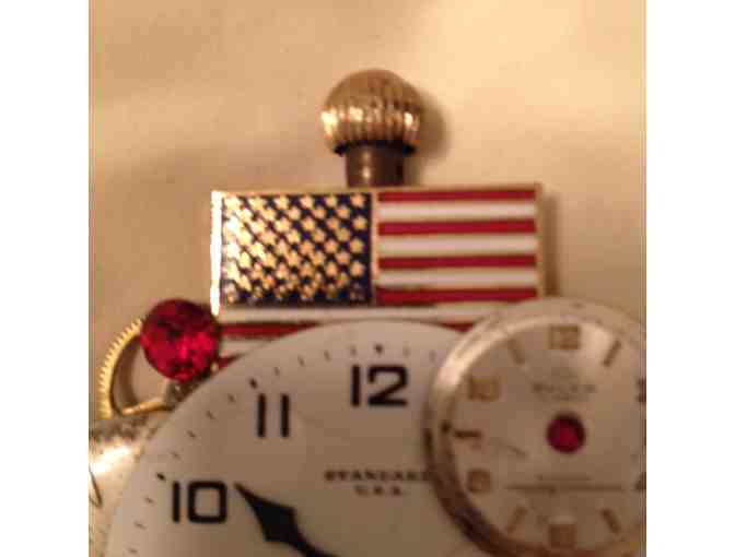 Americana Patriotic Pin! Whimsical Vintage Piece for all Seasons! One of a Kind!