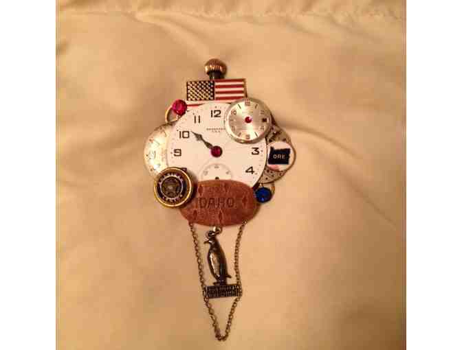 Americana Patriotic Pin! Whimsical Vintage Piece for all Seasons! One of a Kind!