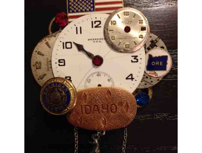 Americana Patriotic Pin! Whimsical Vintage Piece for all Seasons! One of a Kind!