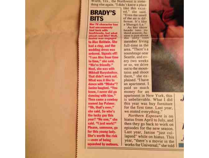 1992 Original James Brady Article with Janine Turner's Autograph - Collectible!!
