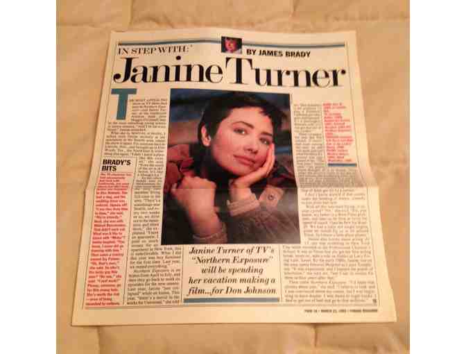 1992 Original James Brady Article with Janine Turner's Autograph - Collectible!!