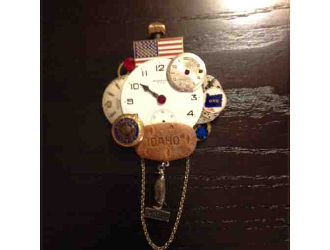 Americana Patriotic Pin!  Whimsical Vintage Piece for all Seasons!  One of a Kind!