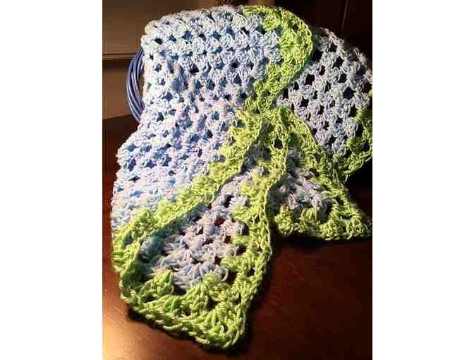 Hand Crocheted Blanket, Adorable Bunny and Four Autographed Books for Baby Boy!