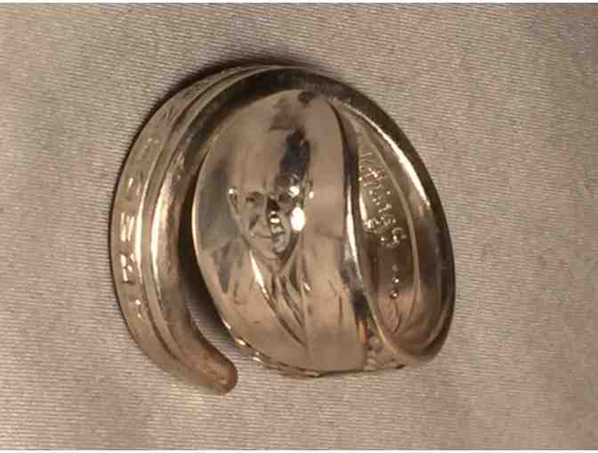 'Dwight Eisenhower' Vintage Silverware Ring by Kaleb Harvey of 'IMPERFEKTHINGS'