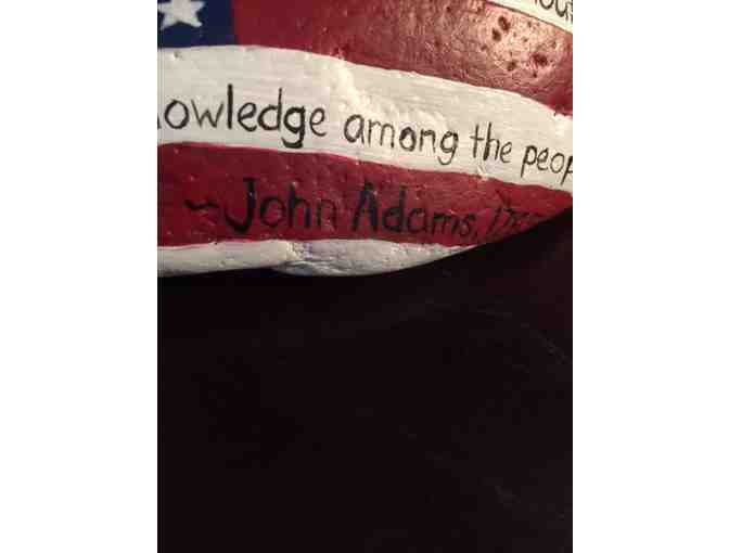 John Adams Quote on a Beautifully Painted 'Patriotic Rock' by Rachel Roark Sherrill!