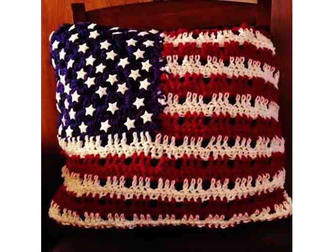 Amanda Hughes Made an Exquisite American Flag Pillow for Constituting America!