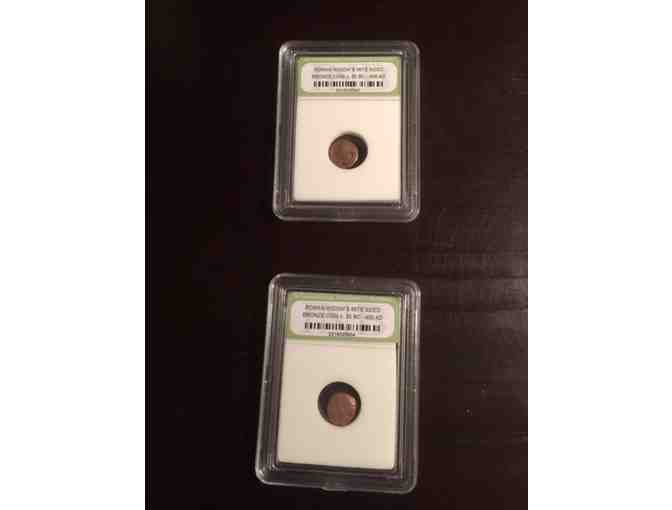 Two Roman 'Widow Mites' From 50 BC to 400 AD! Rich Biblical History! Certified!