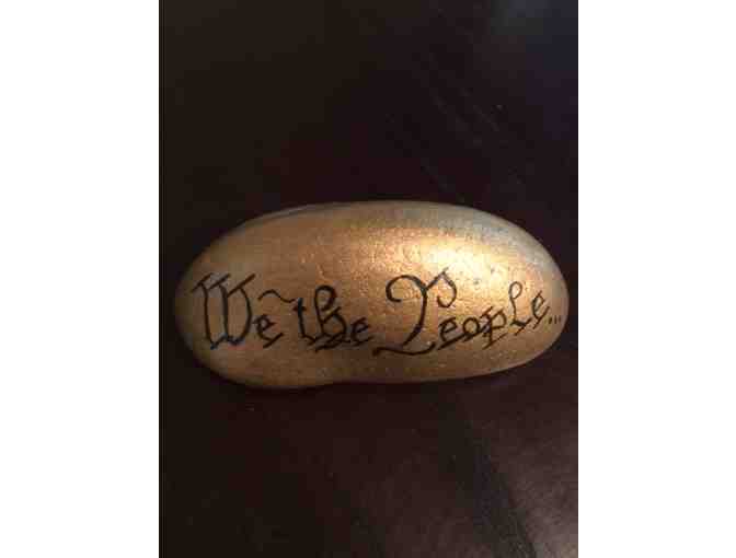 'We The People'  Painted 'Patriotic Paperweight Rock' by Rachel Roark Sherrill!