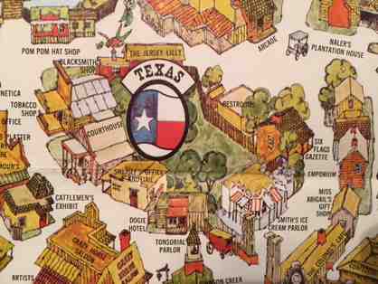 Conversation Piece! 1965 Custom Framed Original Print of Six Flags in Texas!