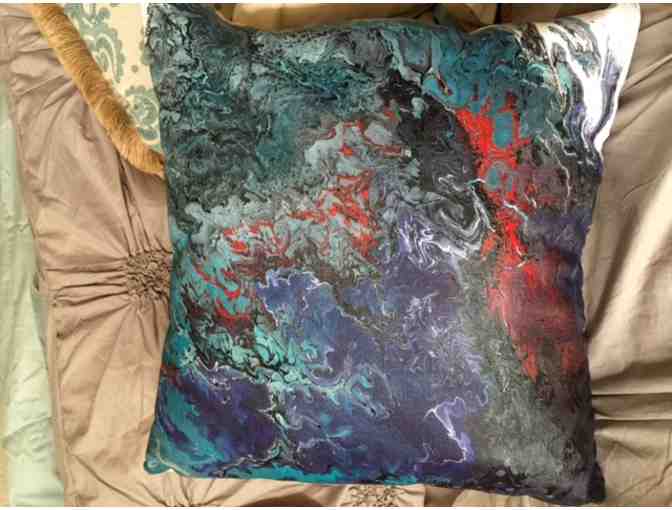 Original Abstract 17 x 17 Pillow Cover by Renowned Texas Artist Patricia Turner!
