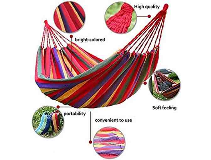 Hammock for Two AND Adjustable Straps for Trees! 'WoneNice' Soft Cotton/Canvas
