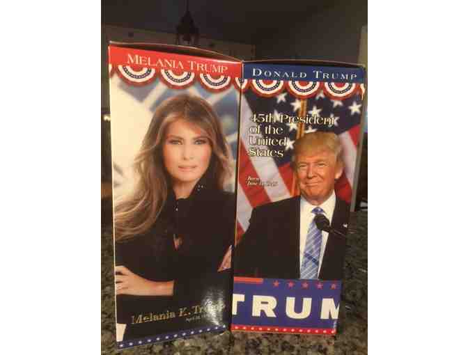 Donald and Melania Trump Bobbleheads!  Great Gift!   Boxed and Collectible!