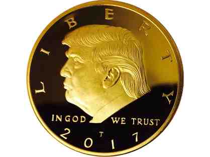 Gold Plated Trump Collectable 2017 Coin, 45th President, Certificate and Box!