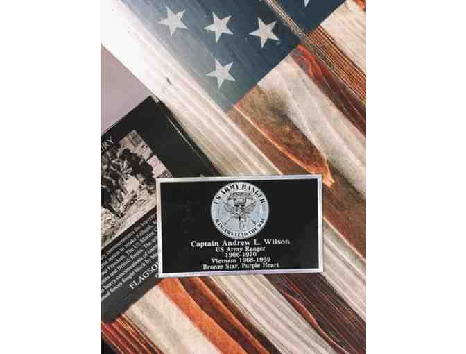 'Old Glory Desk Flag' from 'Flags of Valor' with Engraved plaque to your loved one!