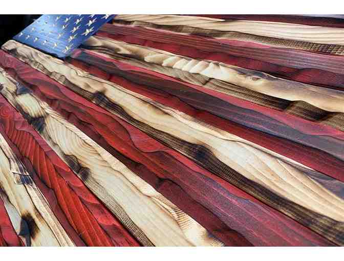 "Flags of Valor" Rustic Wood American Flag from "The Homefront Collection"! 24.5" x 13" - Photo 3